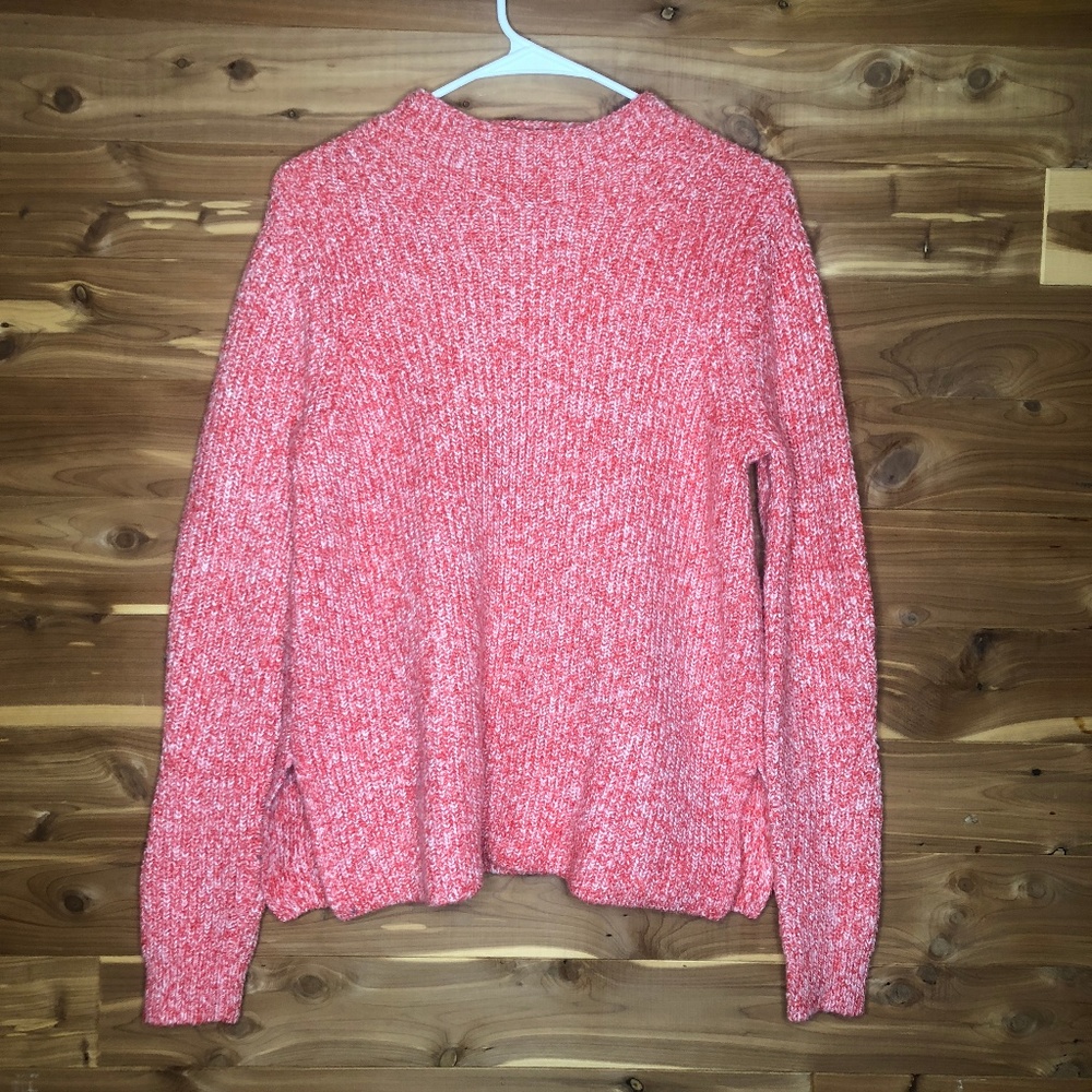 Ann Taylor LOFT Cotton Blend Pink Thick Sweater